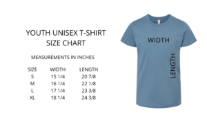 Youth Tee Size Chart